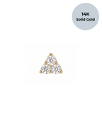 14K Aramis Trinity Flat Back Stud