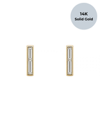 14K Pierre Baguette Studs