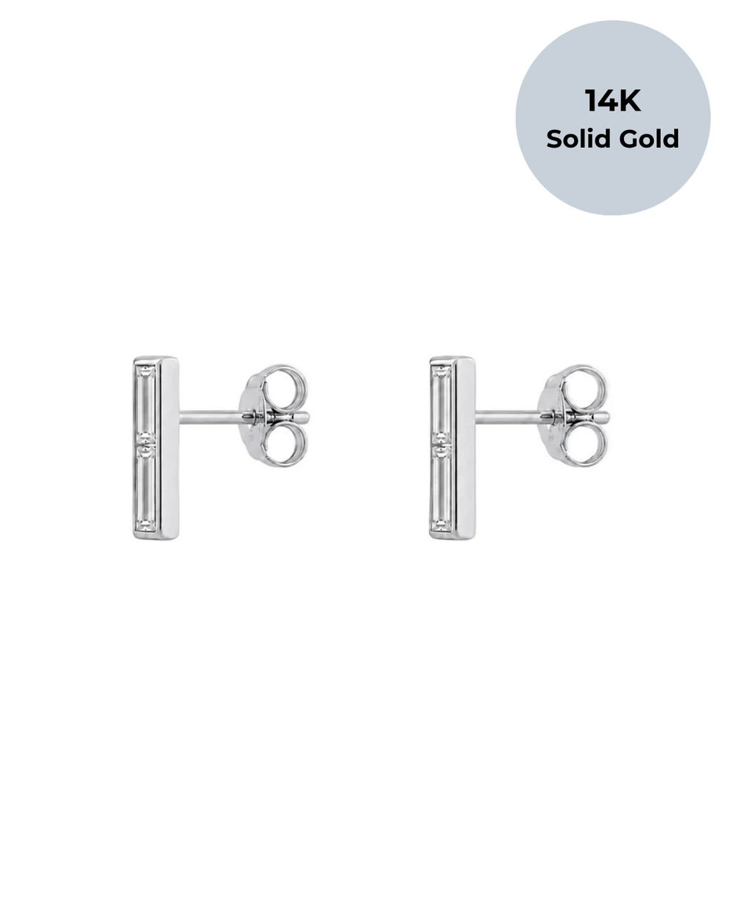 14K Pierre Baguette Studs