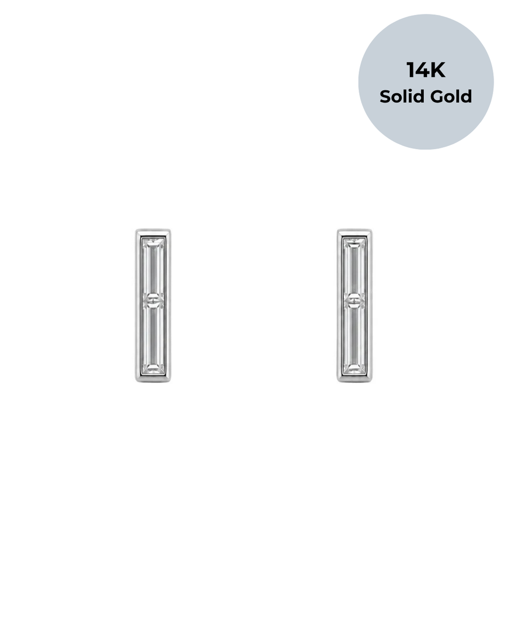 14K Pierre Baguette Studs