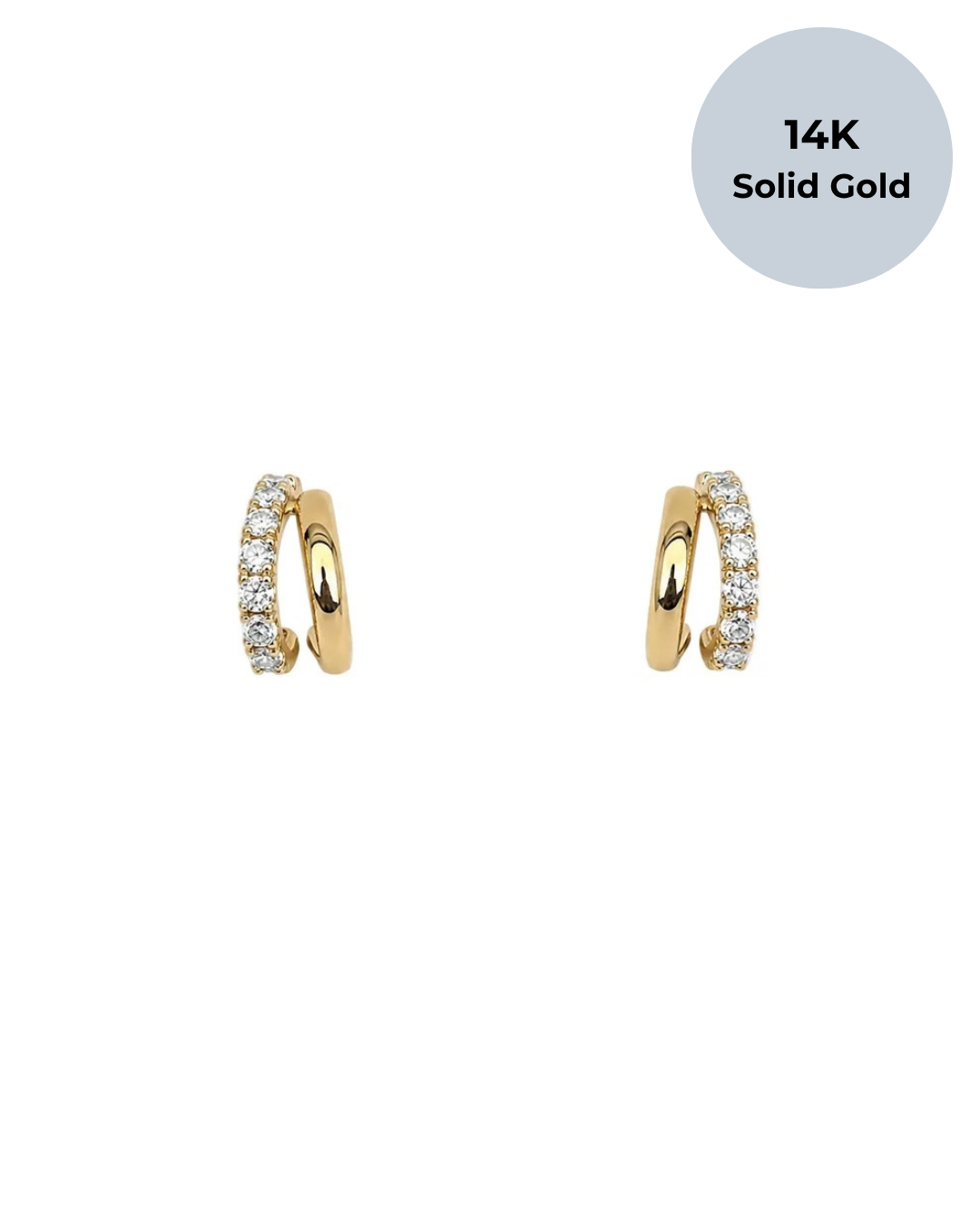 14K Tomas Pavé Hoop Studs