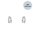14K Tomas Pavé Hoop Studs