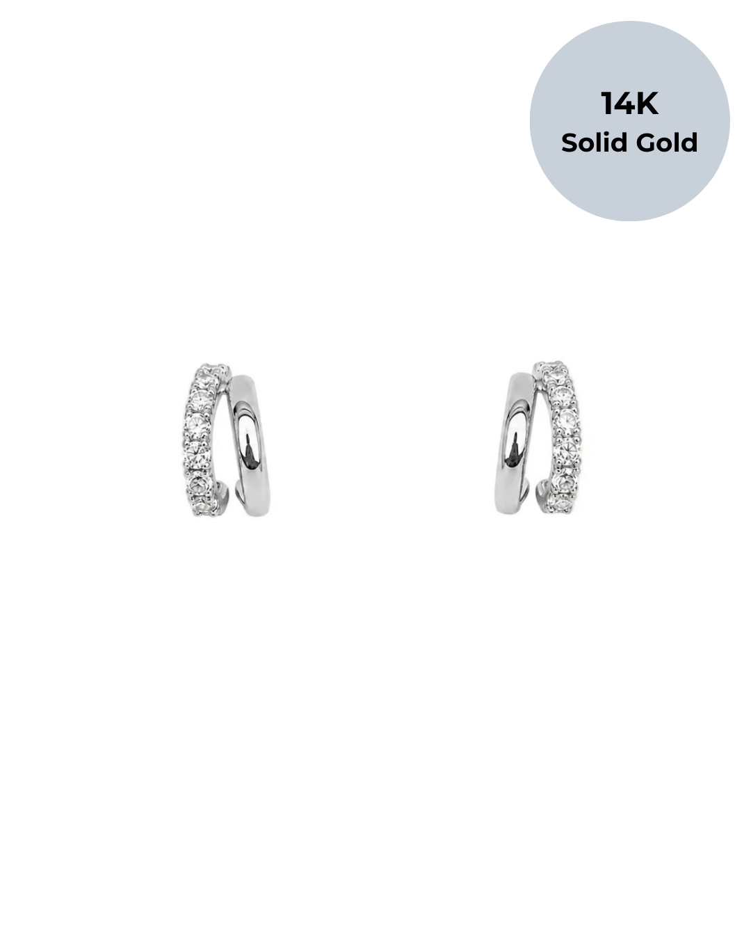 14K Tomas Pavé Hoop Studs