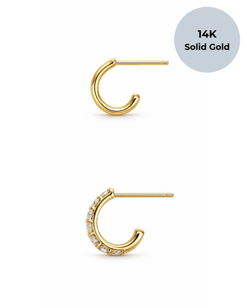 14K Tomas Pavé Hoop Studs