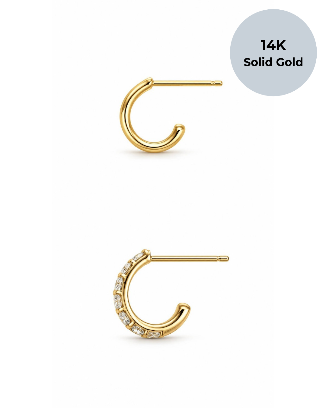 14K Tomas Pavé Hoop Studs